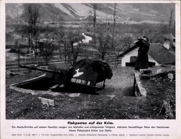 Photo anti-aircraft gun post in the Crimea, WWII