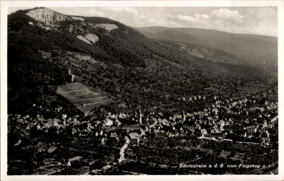 Ak Schriesheim an der Bergstraße, Fliegeraufnahme