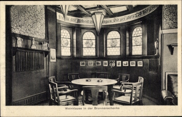 Postcard Pömbsen Bad Driburg in Westphalia, Bad Hermannsborn, wine bar in the Brunnenschenke