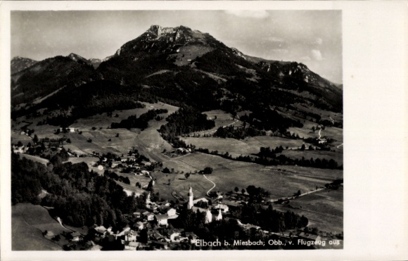 Postcard Elbach Fischbachau in Upper Bavaria, aerial photograph