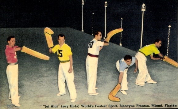Postcard Miami Florida USA, Jai Alai, the fastest sport in the world, Biscayne Fronton