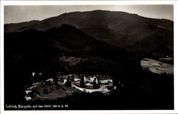 Postcard Obereggenen Schliengen in the Black Forest, aerial photograph of Bürgeln Castle