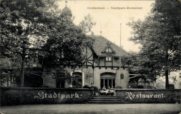 Ak Großenhain Saksen, stadsparkrestaurant