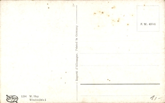 Artist Postcard Hoy, W., Windmill I., Church Tower, River Bank