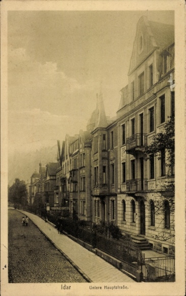 Postcard Idar Oberstein on the Nahe, Lower Main Street