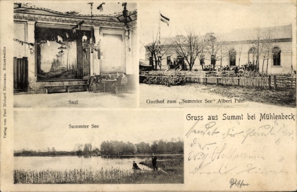 Postcard Summt Mühlenbeck Mühlenbecker Land, Hall, Gasthof zum Summter See, Albert Paul, Hall