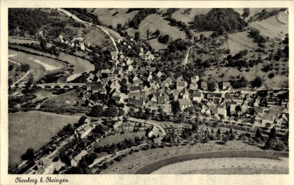 Ak Ohrnberg Öhringen in de wijk Hohenlohe, luchtfoto
