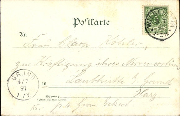 Chromo-Litho Wildemann Clausthal Zellerfeld in the Upper Harz, Kurhaus, Villa Marie