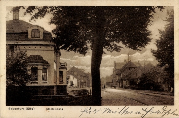 Postcard Boizenburg an der Elbe, city entrance