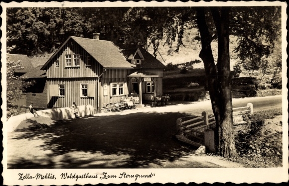 Postcard Zella Mehlis in the Thuringian Forest, Waldgasthaus Zum Sterngrund