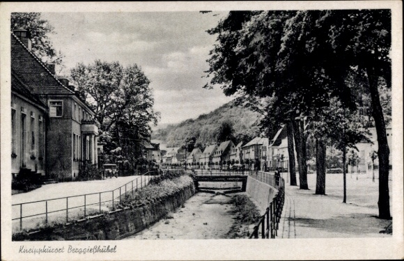 Ak Berggießhübel in Saksen, rivier, brug