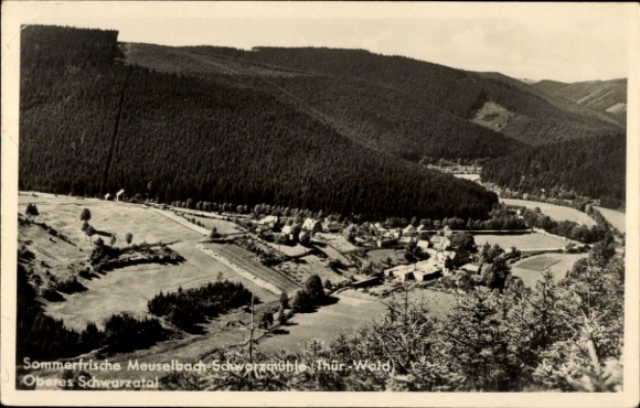 Ak Meuselbach Schwarzmühle Schwarzatal in Thüringen, panorama