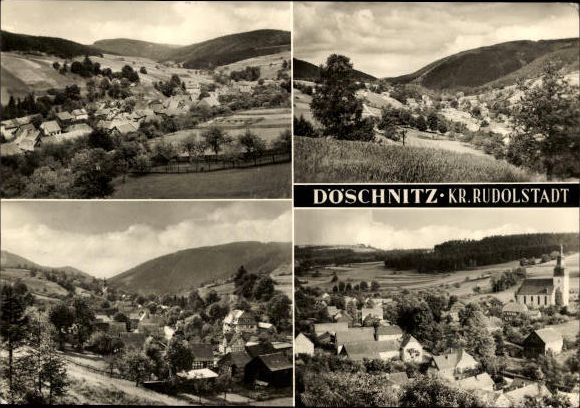 7 alte Ak Döschnitz in Thüringen, diverse Ansichten