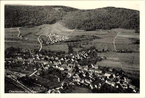 Postcard Oberkochen Württemberg, aerial photograph