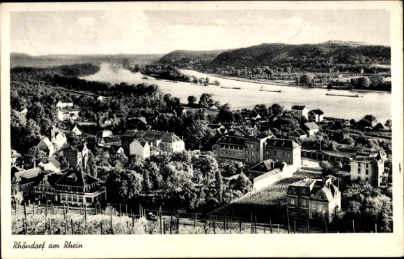 Postcard Rhöndorf Bad Honnef am Rhein, river landscape,