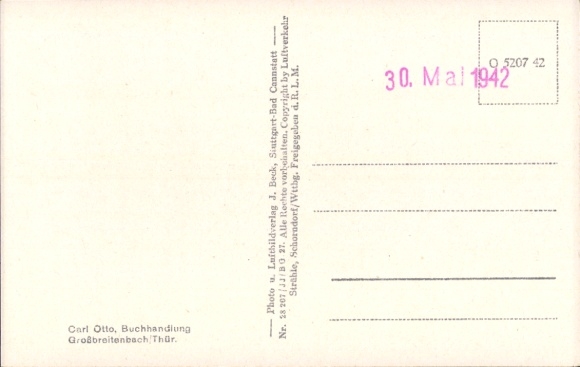 Postcard Großbreitenbach in Thuringia, aerial photograph