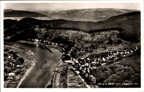 Ak Alf an der Mosel, Fliegeraufnahme