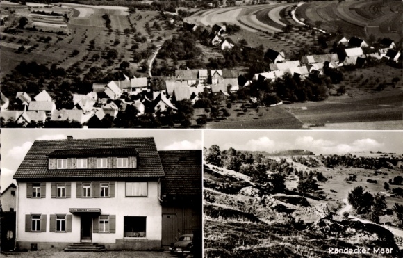 Ak Ochsenwang Bissingen an der Teck, Randecker Maar, luchtfoto, Gasthaus zur Krone