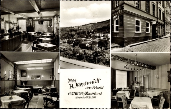 PC Altena in Sauerland, Hotel Würschmidt am Markt, partial view of the town