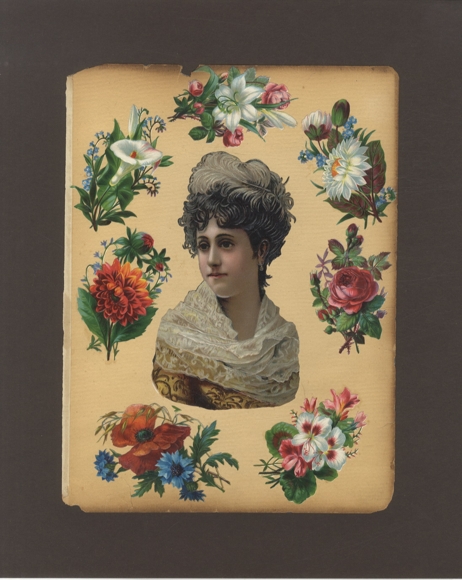 8 wafers Young girl, flower bouquets, approx. 15.5 x 9 cm and 8 x 6 cm