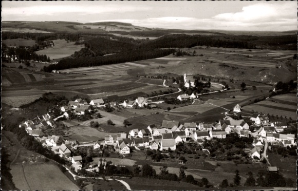 Postcard Dapfen Gomadingen in Württemberg, aerial photograph