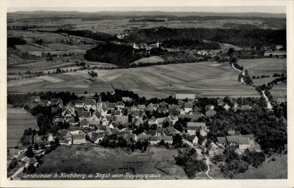 Ak Lendsiedel Kirchberg an der Jagst in Baden Württemberg, Fliegeraufnahme