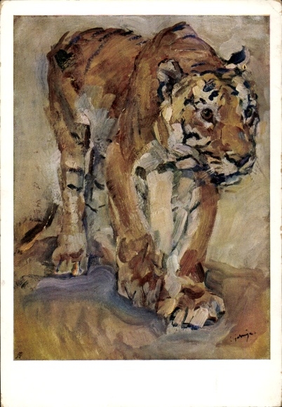 Artist Postcard Fahringer, C., Tiger, Painted picture