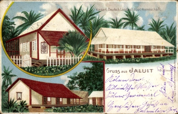 Postcard Jaluit Marshall Islands, Imperial German State Government