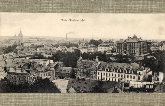 Ak Mittweida in Sachsen, Total-Teilansicht, Stadtansicht,  1920