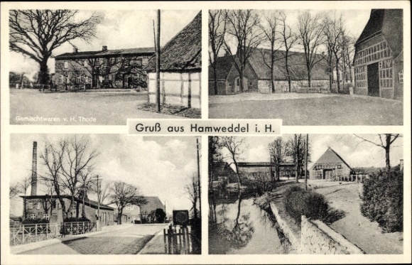 Wijk Ak Hamweddel in Rendsburg, winkel H. Thode, vakwerkhuis