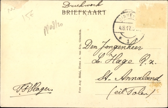 Postcard Ginneken en Bavel North Brabant, pony tram, horse tram