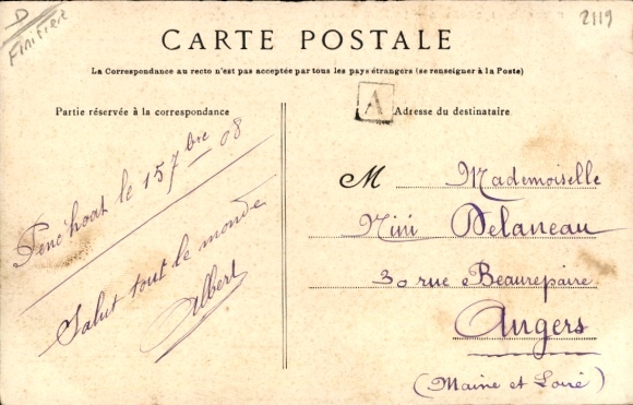 Postcard Plougastel Doulas, strawberry cuilette