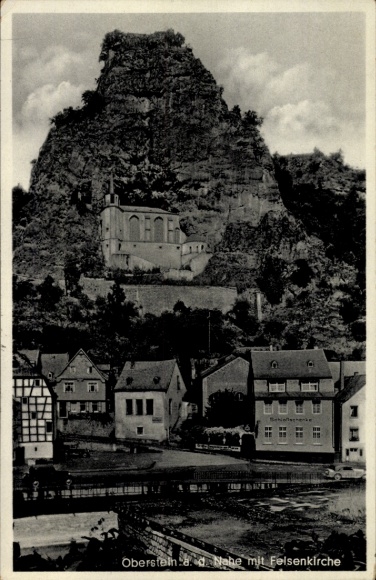 Postcard Oberstein an der Nahe, Felsenkirche