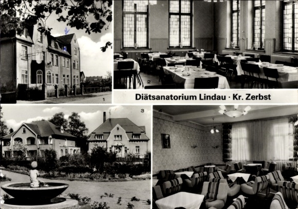 KP City of Lindau Zerbst w Anhalt, Diet Sanatorium Lindau, Jadalnia, Dom 1, Dom 3, Sala Klubowa,...