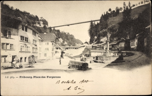 KP Fribourg Fryburg miasto Szwajcaria, Place des Forgerons