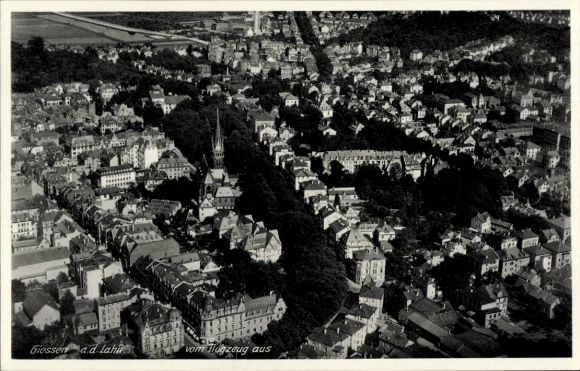 Postcard Giessen Gießen on the Lahn Hesse, aerial photograph
