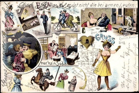 Chromo-Litho It&#39;s all there, it&#39;s not like poor people, love, soldier, kiss, beehive