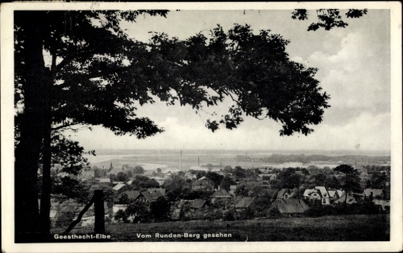 Postcard Geesthacht on the Elbe, town seen from the Round Mountain