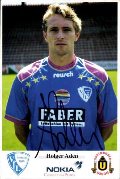 Autogrammkarte Fußballer Holger Aden, VfL Bochum, Autogramm
