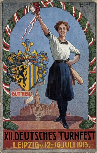 Coat of arms of Leipzig in Saxony, XII German Gymnastics Festival 1913, Gut Heil