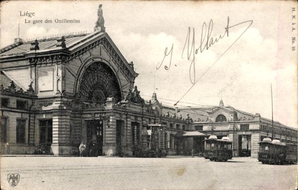 Postcard Liège Liège Wallonia, train station, Gare des Guillemins