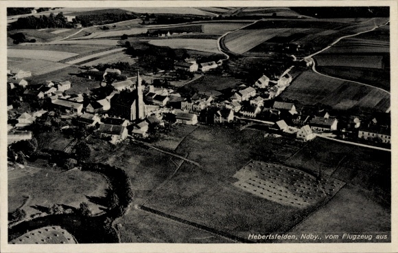 Postcard Hebertsfelden Lower Bavaria, aerial photograph