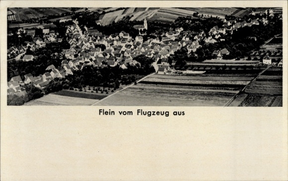 Postcard Flein in Württemberg, aerial photograph