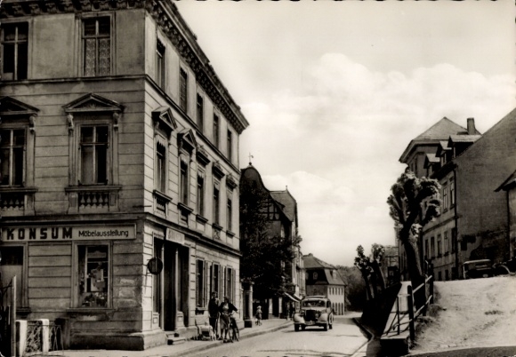 Ak Bad Köstritz in Thüringen, Stadtansicht, KONSUM Mobelausstellung,  Gebäude, Straße