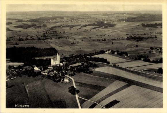 Postcard Hirnsberg Bad Endorf in Chiemgau Upper Bavaria, aerial photograph