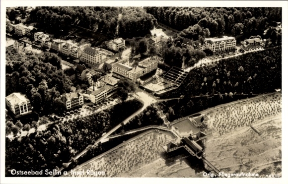 Postcard Ostseebad Sellin on Rügen, aerial photograph
