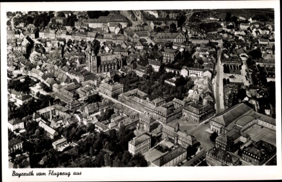 Ak Bayreuth in Opper-Franken, luchtfoto van gebouwen, stadsgezicht