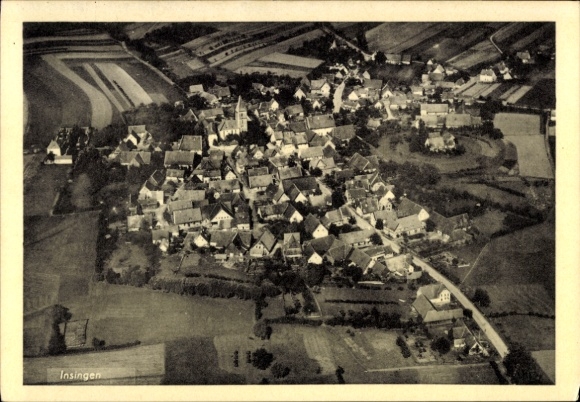 Ak Insingen Ansbach in Mittelfranken Bayern, Luftaufnahme von   Gebäude, ländliche Landschaft