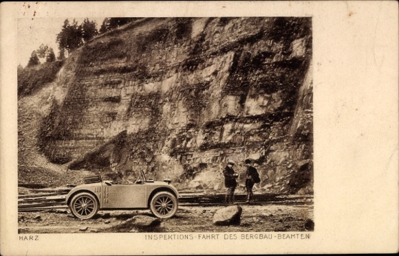 Ak Harz, Inspektionsfahrt des Bergbau-Beamten, Auto Hanomag "Kommißbrot"