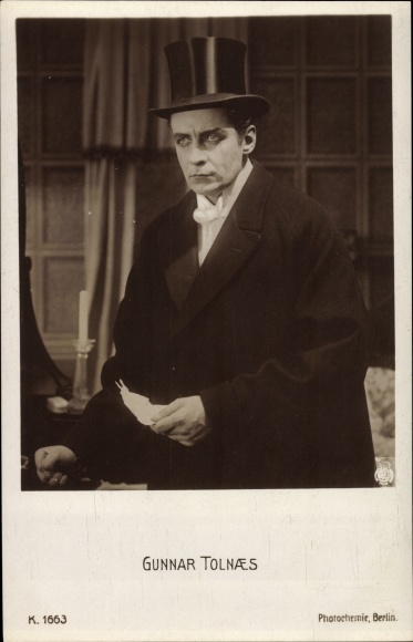Postcard Actor Gunnar Tolnaes, PH Berlin 1663, Cylinder